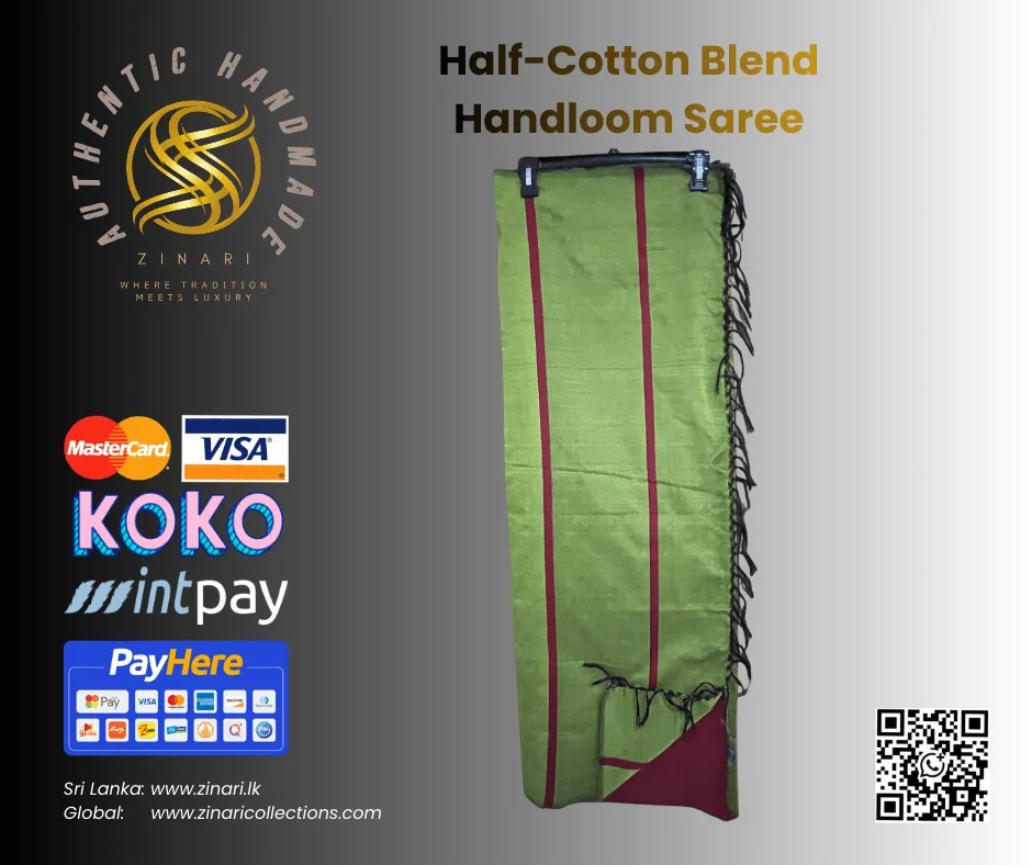 Half-Cotton Blend Handloom Saree 1 Half-Cotton Blend Handloom Saree