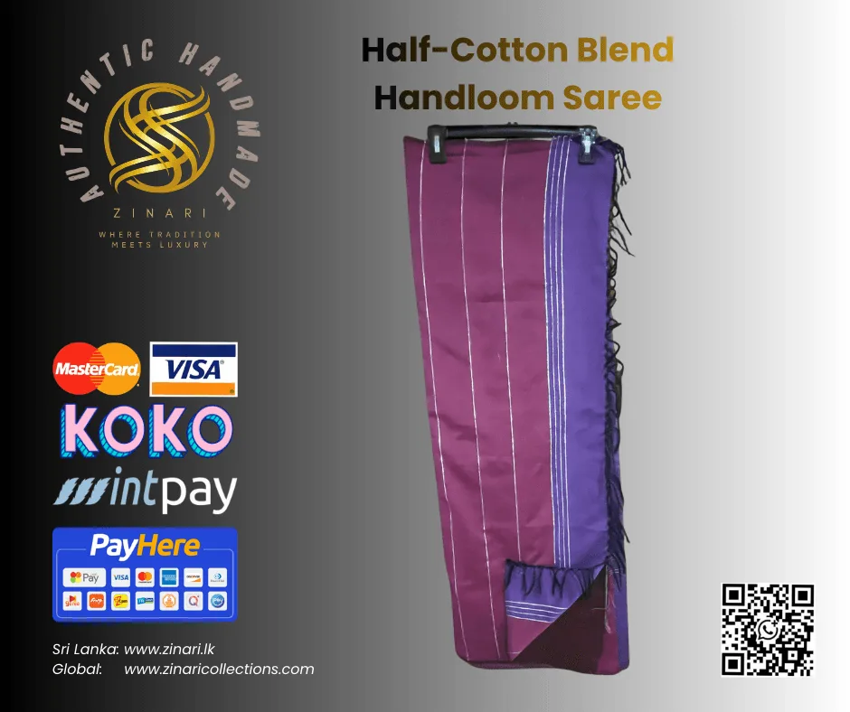 Half-Cotton Blend Handloom Saree 1 Half-Cotton Blend Handloom Saree