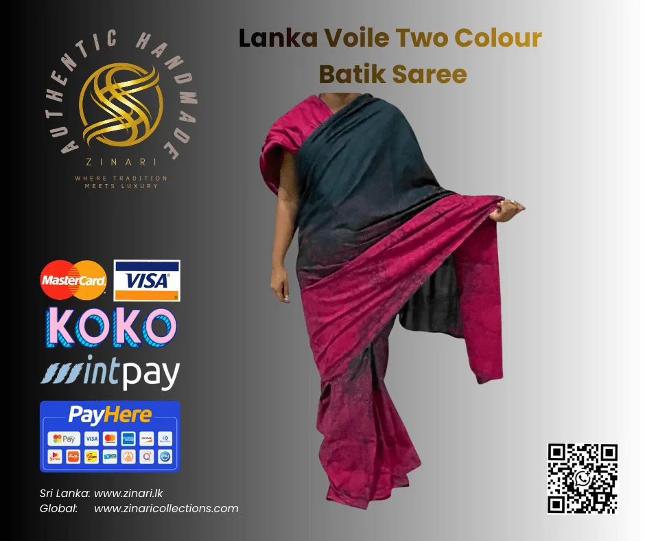 Lanka Voile Two Colour Batik Saree 1 Lanka-Voile-Two-Colour-Batik-Saree