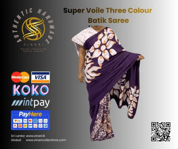 Super-Voile-Three-Colour-Batik-Saree